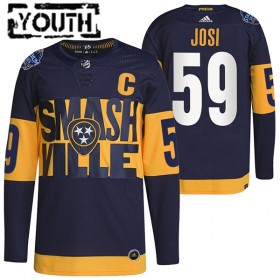 Barn Ishockey Nashville Predators tröja Roman Josi 59 Adidas 2022 Stadium Series Authentic